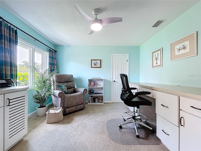 255 Lake Link Rd, Winter Haven, FL 33884 - carpeted office space with a ceiling fan, a textured ceiling, and baseboards