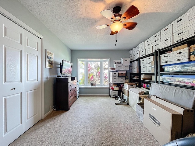 255 Lake Link Rd, Winter Haven, FL 33884 - office space featuring carpet, ceiling fan, a textured ceiling, and baseboards