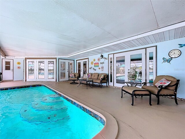 255 Lake Link Rd, Winter Haven, FL 33884 - indoor pool with french doors