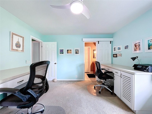 255 Lake Link Rd, Winter Haven, FL 33884 - office area with light colored carpet and a ceiling fan
