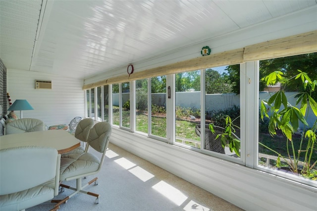 1408 Thousand Roses Dr S, Lake Wales, FL 33853 - sunroom featuring a wall mounted AC and outdoor dining area
