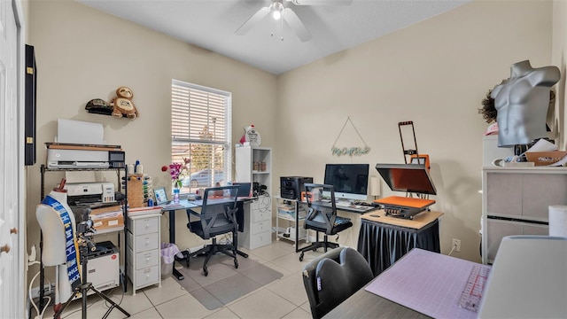 428 Aragosa Dr, Davenport, FL 33837 - home office featuring ceiling fan and light tile patterned flooring