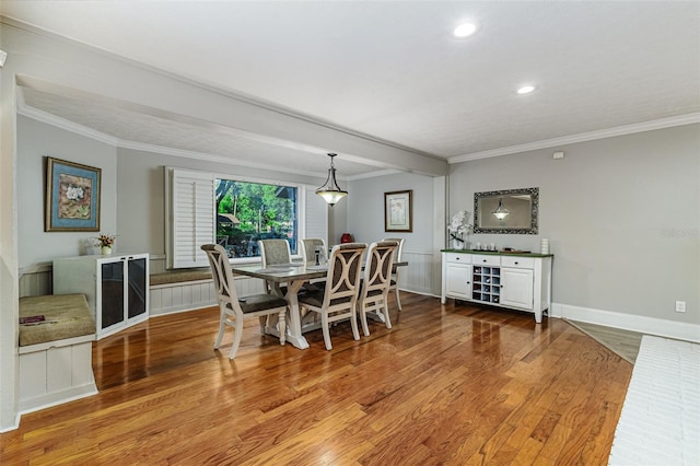418 N Rd, Lakeland, FL 33809 - dining room with ornamental molding, wood finished floors, and recessed lighting