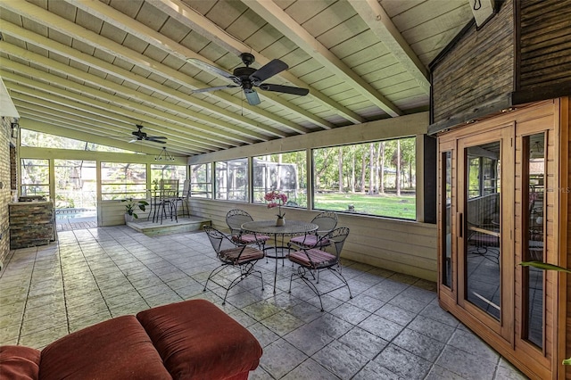 418 N Rd, Lakeland, FL 33809 - sunroom featuring a ceiling fan, outdoor dining space, and plenty of natural light