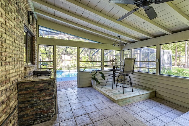 418 N Rd, Lakeland, FL 33809 - sunroom / solarium featuring a ceiling fan