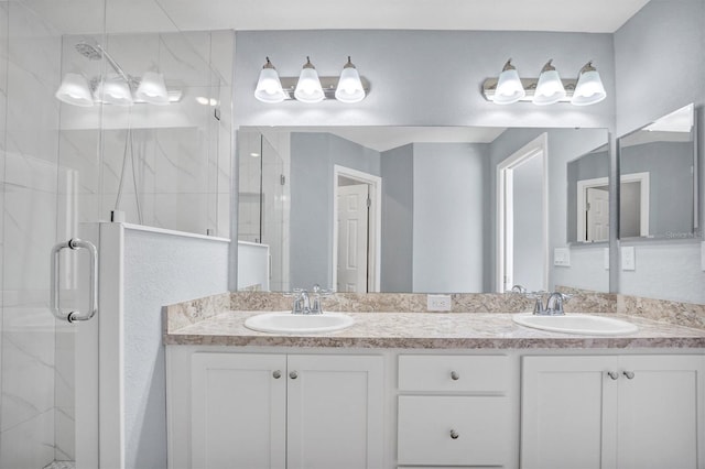 648 Lorient Dr, Eagle Lake, FL 33839 - bathroom with a marble finish shower and double vanity