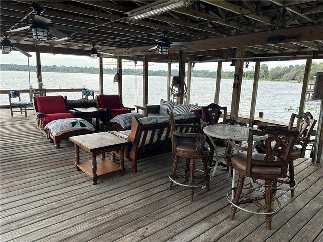 9402 Cat Track Trl, Lake Wales, FL 33898 - dock area with a water view and boat lift