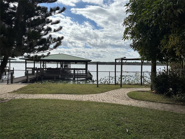 9402 Cat Track Trl, Lake Wales, FL 33898 - dock with a gazebo and a water view