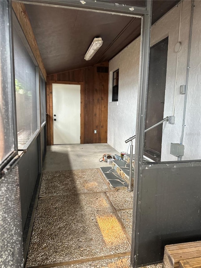 9402 Cat Track Trl, Lake Wales, FL 33898 - unfurnished sunroom with lofted ceiling