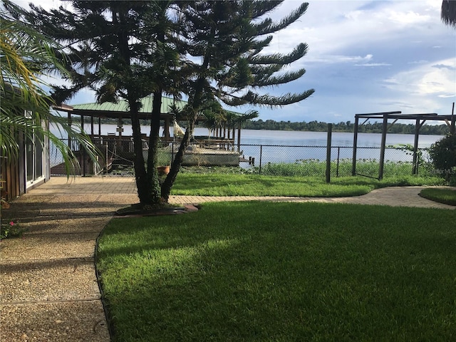 9402 Cat Track Trl, Lake Wales, FL 33898 - view of yard featuring a water view and a gazebo