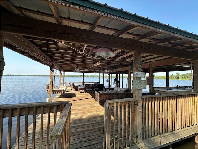 9402 Cat Track Trl, Lake Wales, FL 33898 - dock area with a water view and boat lift