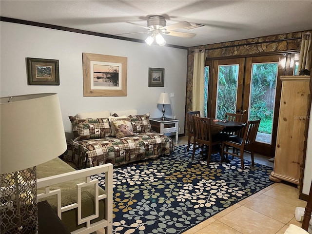 9402 Cat Track Trl, Lake Wales, FL 33898 - living area featuring a ceiling fan and tile patterned flooring