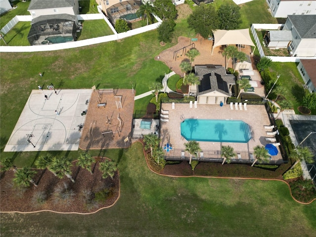 1378 Fox Squirrel Dr, Davenport, FL 33897 - aerial view of property and surrounding area with a pool area and nearby suburban area