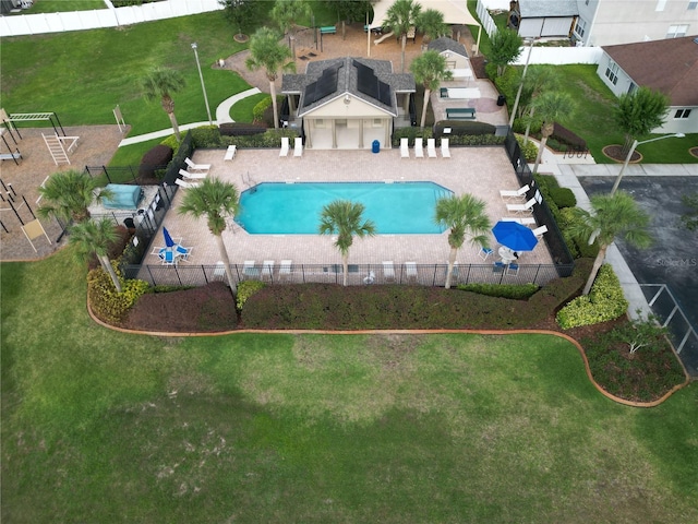 1378 Fox Squirrel Dr, Davenport, FL 33897 - community pool featuring a patio area