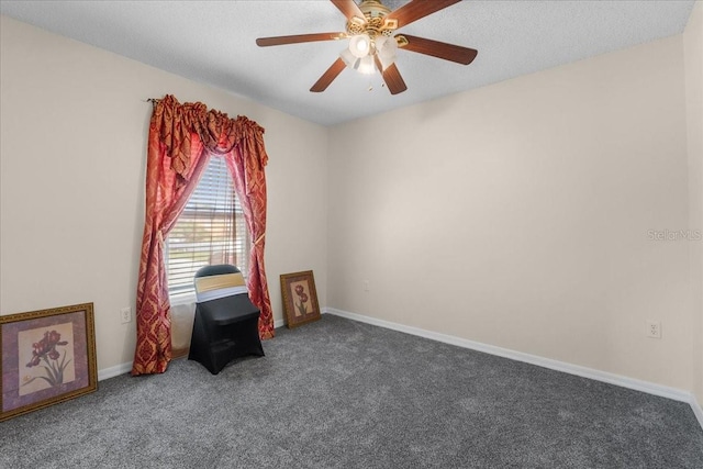 1800 Emily Dr, Winter Haven, FL 33884 - carpeted empty room with a ceiling fan, baseboards, and a textured ceiling