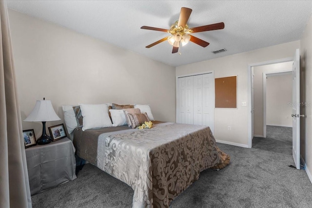 1800 Emily Dr, Winter Haven, FL 33884 - bedroom featuring carpet, a closet, a ceiling fan, and baseboards