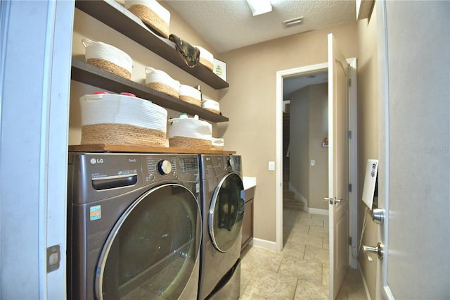 2340 Pinehurst Ct, Davenport, FL 33837 - washroom featuring independent washer and dryer and a textured ceiling