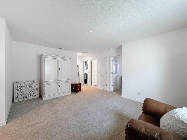 912 Scrub Oak Hammock Rd, Davenport, FL 33837 - living area with light carpet, baseboards, and a textured ceiling