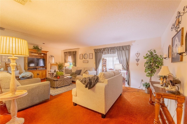 40 Westridge Rd, Davenport, FL 33837 - living area featuring a textured ceiling and carpet flooring