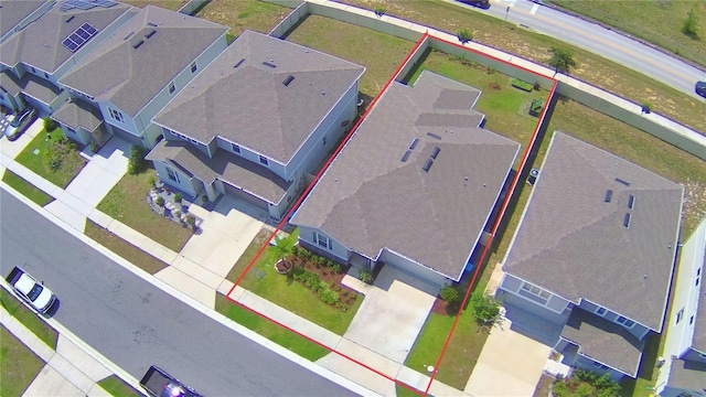 1100 Sugarwood St, Davenport, FL 33837 - aerial perspective of suburban area with property parcel outlined