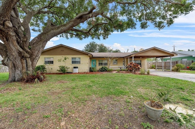 320 Boger Blvd S, Lakeland, FL 33803 - ranch-style house featuring concrete driveway, an attached carport, and stucco siding