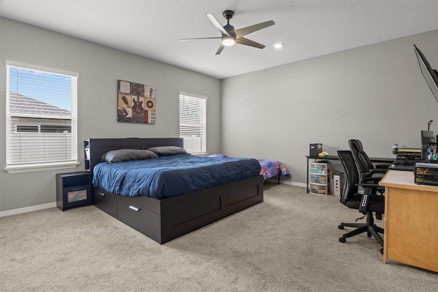 1081 Sandpiper Loop, Winter Haven, FL 33881 - carpeted bedroom featuring an office area, baseboards, and a ceiling fan