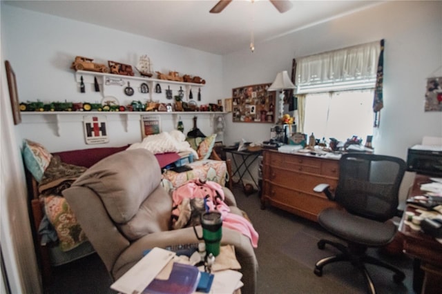 2213 W Pilaklakaha Ave, Auburndale, FL 33823 - carpeted office with ceiling fan