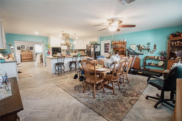 2213 W Pilaklakaha Ave, Auburndale, FL 33823 - dining area with a ceiling fan