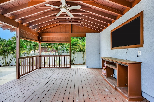 1553 Wright Dr, Lakeland, FL 33805 - wooden deck featuring ceiling fan
