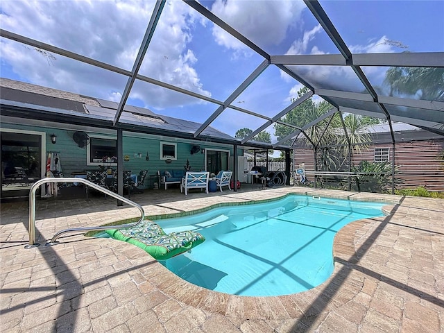 3705 Pine Cir, Lake Wales, FL 33898 - swimming pool with a patio area and glass enclosure