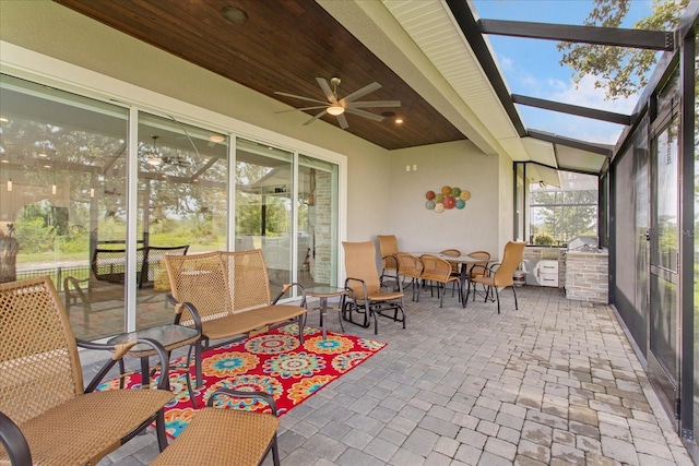 505 Adams View Ln, Auburndale, FL 33823 - sunroom / solarium featuring outdoor dining area and a ceiling fan