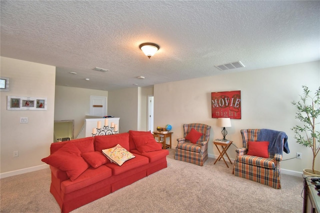 1433 Bunker Dr, Davenport, FL 33896 - living area featuring carpet floors, baseboards, and a textured ceiling