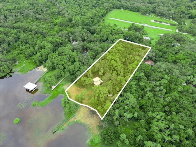 2530 Arbuckle Shores Rd, Frostproof, FL 33843 - view of property location featuring property boundaries highlighted, a nearby body of water, and a heavily wooded area