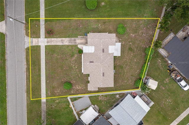 304 W Lake Ave, Auburndale, FL 33823 - aerial view of property and surrounding area featuring property parcel outlined