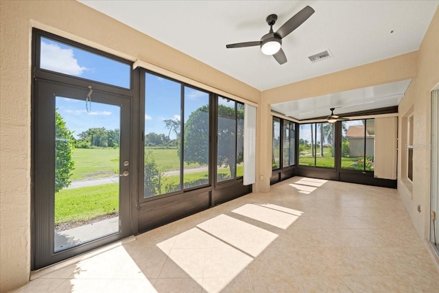 4254 Berwick Dr, Lake Wales, FL 33859 - unfurnished sunroom featuring ceiling fan and healthy amount of natural light