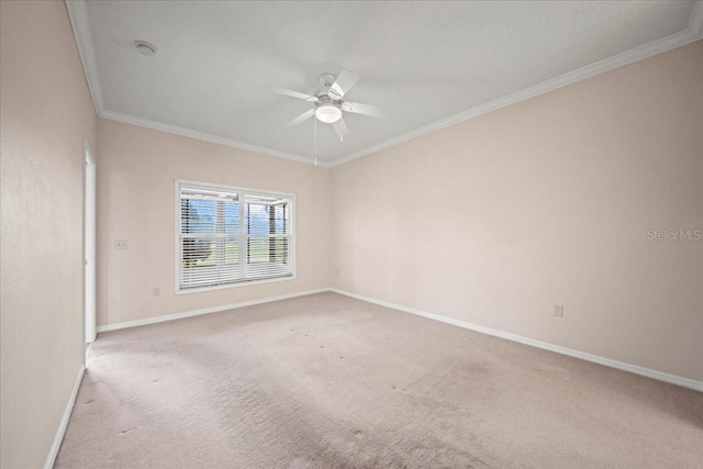 4254 Berwick Dr, Lake Wales, FL 33859 - unfurnished room with light carpet, a ceiling fan, ornamental molding, and a smoke detector