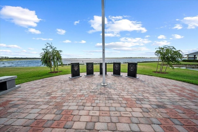 4254 Berwick Dr, Lake Wales, FL 33859 - view of home's community with a lawn and a water view