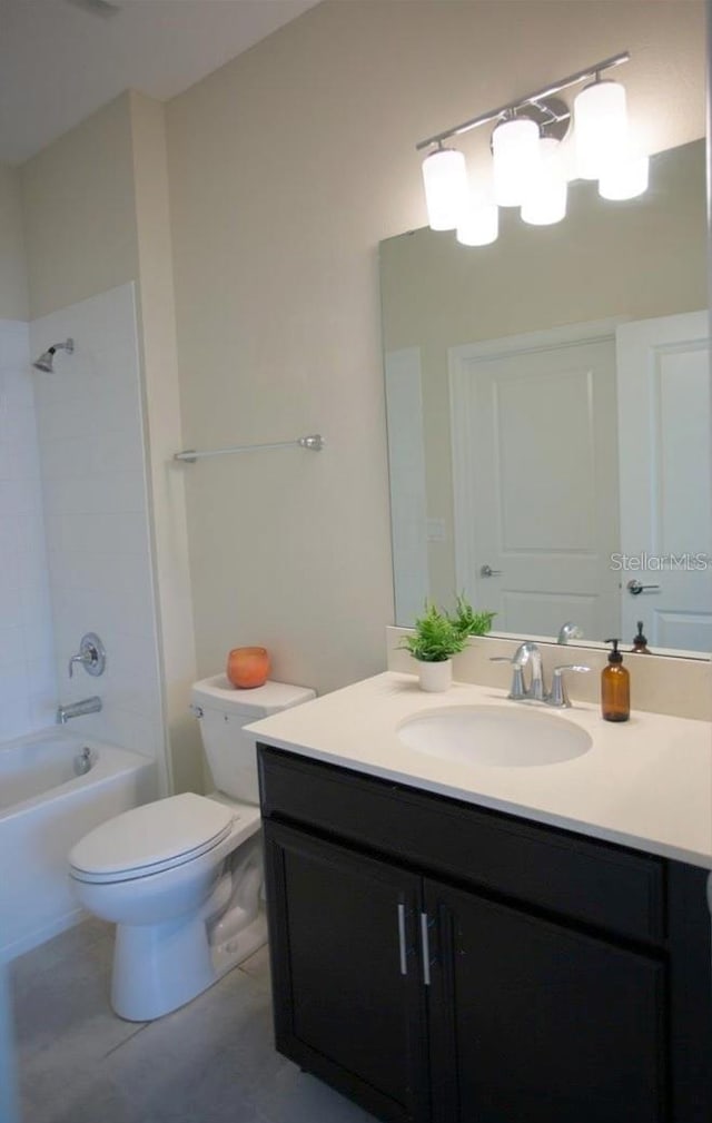 3023 Caneel, Winter Haven, FL 33884 - bathroom with vanity, toilet, bathtub / shower combination, and tile patterned floors