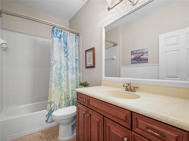 3802 Litchfield Loop, Lake Wales, FL 33859 - bathroom with vanity, shower / bath combination with curtain, and tile patterned floors