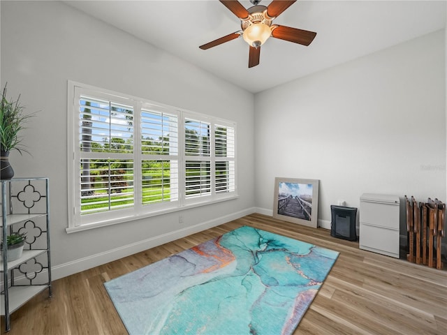 3802 Litchfield Loop, Lake Wales, FL 33859 - sitting room with wood finished floors and ceiling fan