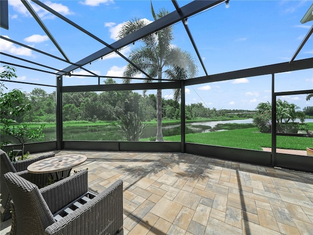 3802 Litchfield Loop, Lake Wales, FL 33859 - sunroom with a water view and view of scattered trees