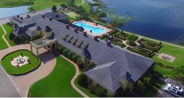 3802 Litchfield Loop, Lake Wales, FL 33859 - bird's eye view of a pool area and a nearby body of water