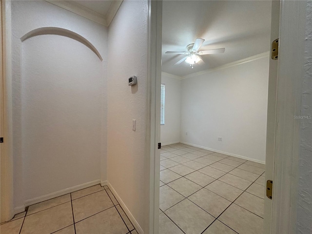 4469 Turnberry Ln, Lake Wales, FL 33859 - hallway featuring ornamental molding and light tile patterned floors