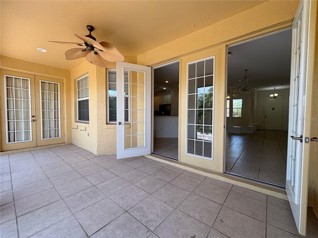 4469 Turnberry Ln, Lake Wales, FL 33859 - view of patio / terrace featuring french doors and ceiling fan