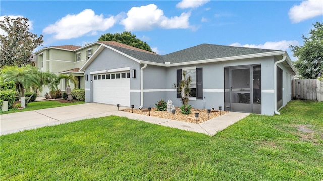 2602 Whitewood Rd, Mulberry, FL 33860 - view of front of property with a garage, stucco siding, driveway, and roof with shingles