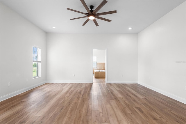 5820 E Johnson Ave, Haines City, FL 33844 - empty room with a ceiling fan, light wood-type flooring, and recessed lighting