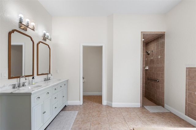 5820 E Johnson Ave, Haines City, FL 33844 - full bath with double vanity, walk in shower, and tile patterned floors