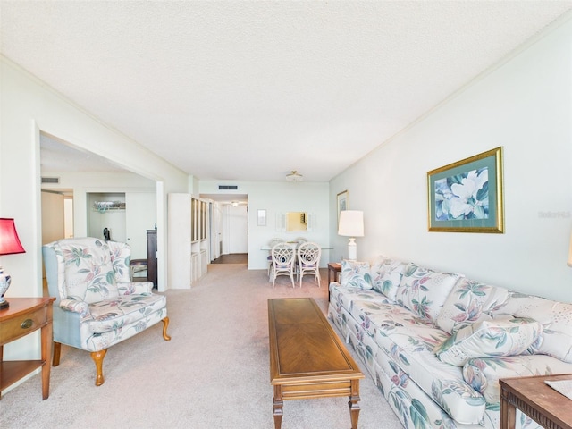 700 Mirror Ter NW Unit 702, Winter Haven, FL 33881 - living area with carpet floors and a textured ceiling