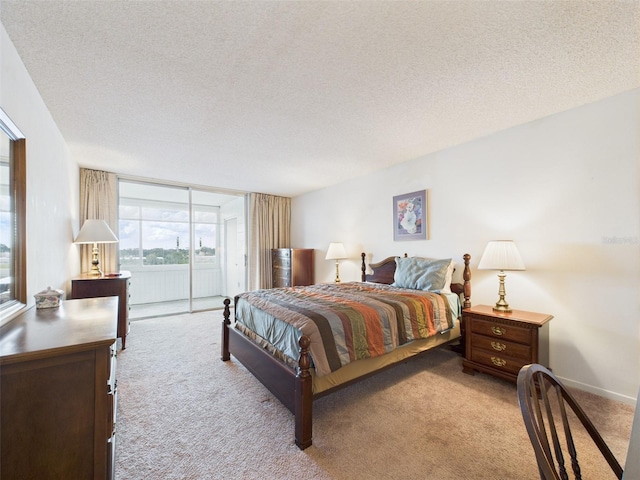 700 Mirror Ter NW Unit 702, Winter Haven, FL 33881 - bedroom with carpet flooring, access to outside, and a textured ceiling