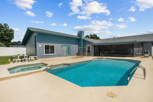 704 Butternut Pl, Lakeland, FL 33813 - view of pool with a patio area and a pool with connected hot tub